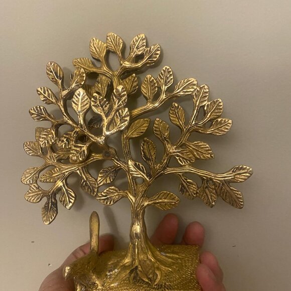 Brass Tree of Tree of Life Sculpture, Brass Kalpavruksha Tree - Picture 2 of 10